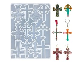Molde silicona 12 cruces resina surtidas 